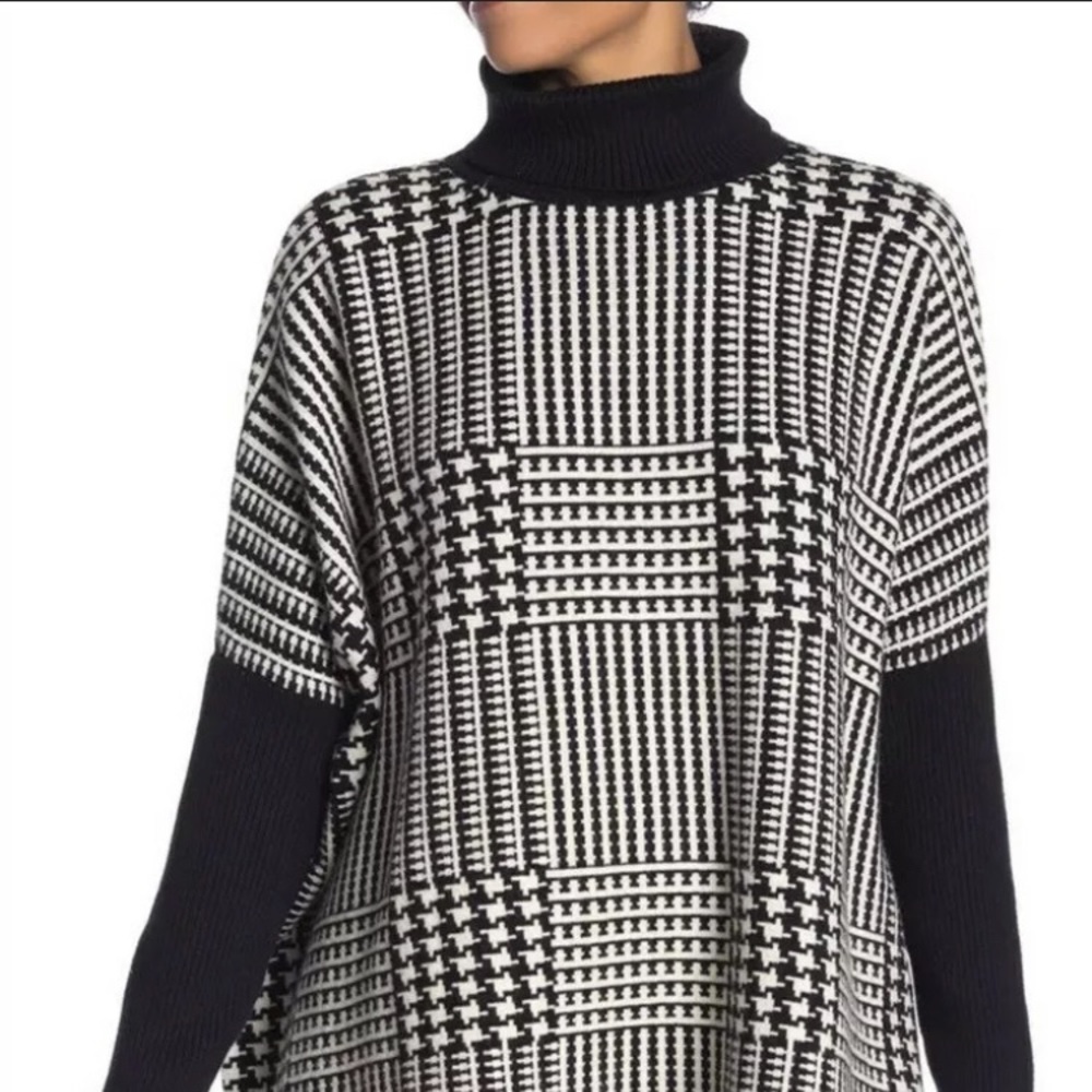 Joseph A. Womens Printed Turtleneck Sweater